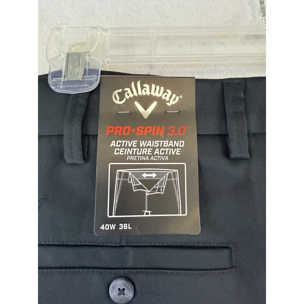 Callaway Pants‎ Mens 40x36 Black Pro-Spin 3.0 Opti-Dri Golf Performance UPF 50